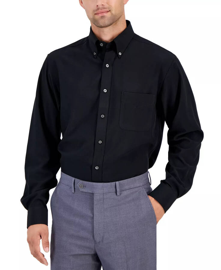 Men's Regular Fit Traveler Dress Shirt, Created for Modazone Deep Black - 6