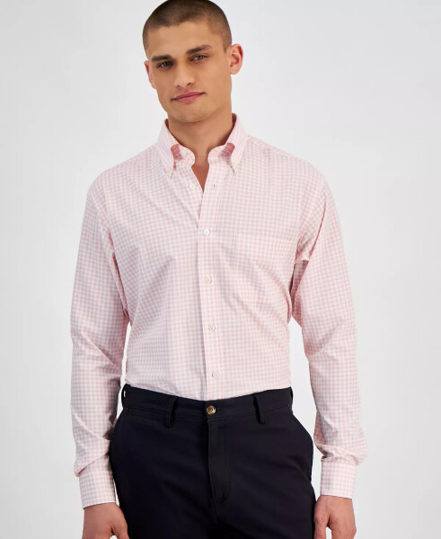 Men's Regular Fit Traveler Dress Shirt, Created for Modazone Rose Shadow Pin - 4