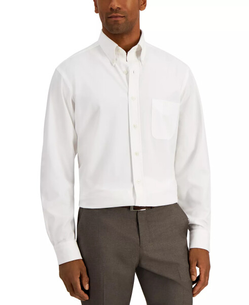 Men's Regular Fit Traveler Dress Shirt, Created for Modazone White - 5