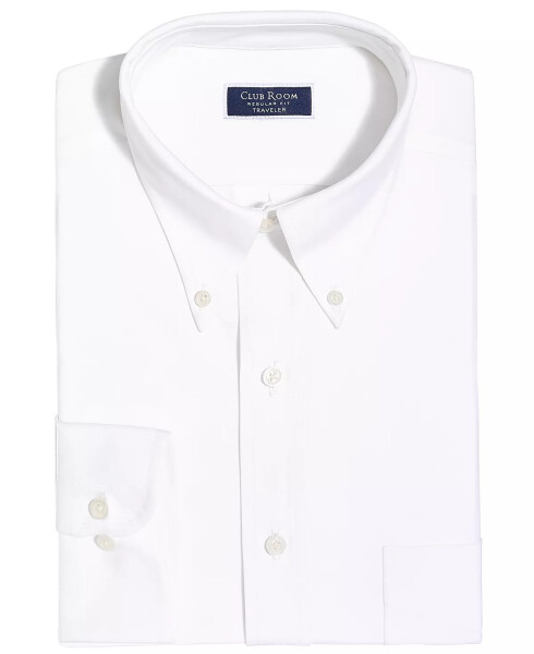 Men's Regular Fit Traveler Dress Shirt, Created for Modazone White - 6