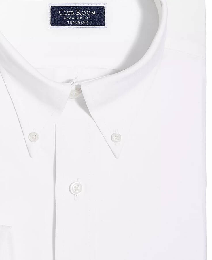 Men's Regular Fit Traveler Dress Shirt, Created for Modazone White - 7