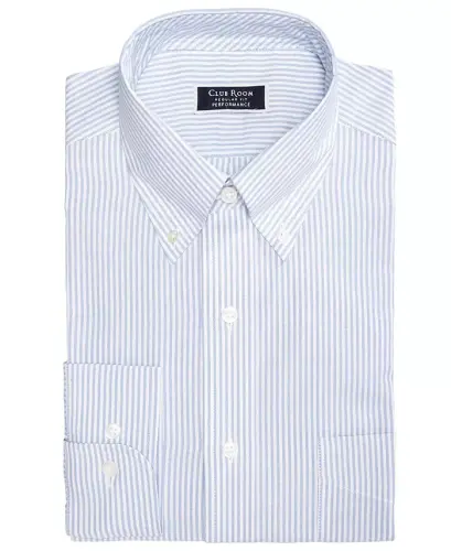 Men's Regular Fit University Stripe Dress Shirt, Created for Modazone-Blue/White - 7