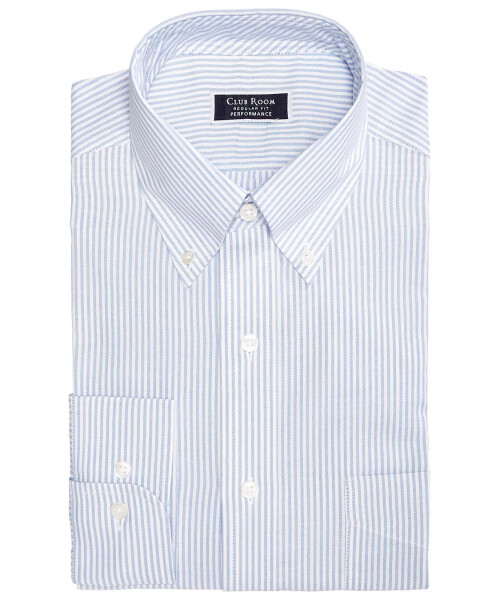 Men's Regular Fit University Stripe Dress Shirt, Created for Modazone Blue/White - 15