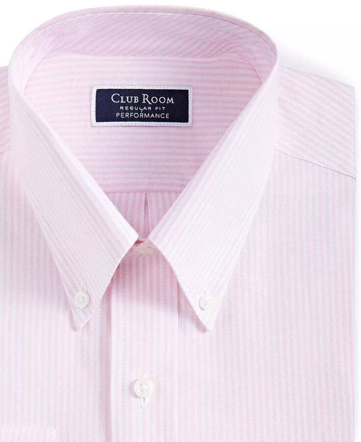 Men's Regular Fit University Stripe Dress Shirt, Created for Modazone Orchid Pink - 11