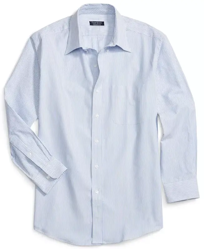 Men's Regular Fit University Stripe Ko'ylak, Modazone uchun yaratilgan - Moviy/Oq - 6