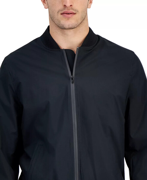 Men's Regular-Fit Water-Resistant Full-Zip Bomber Jacket, Created for Modazone - Deep Black - 8