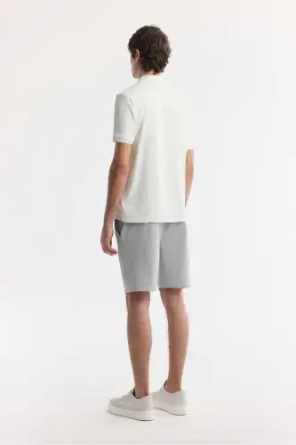 Men's Regular Fit White Pique Polo Shirt A51Y1090-White - 4