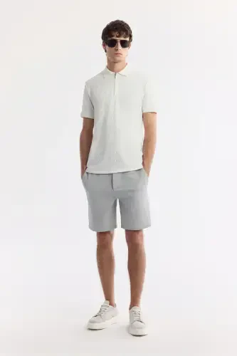 Men's Regular Fit White Pique Polo Shirt A51Y1090-White - 5