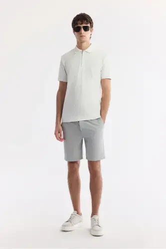 Men's Regular Fit White Pique Polo Shirt A51Y1090-White - 6