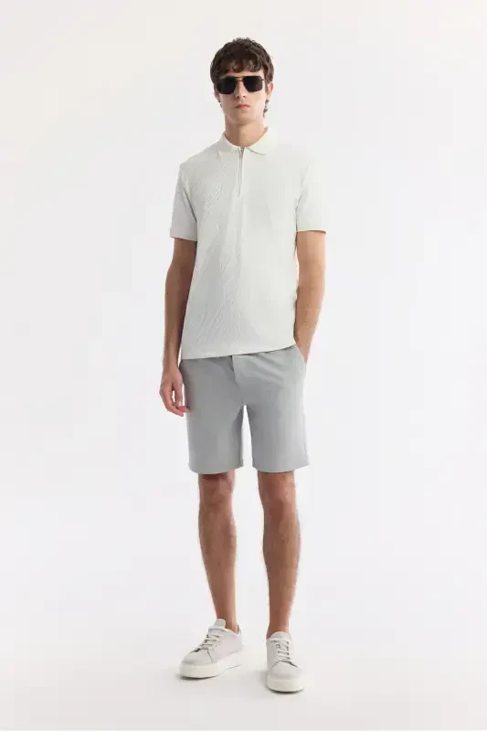 Men's Regular Fit White Pique Polo Shirt A51Y1090-White - 6