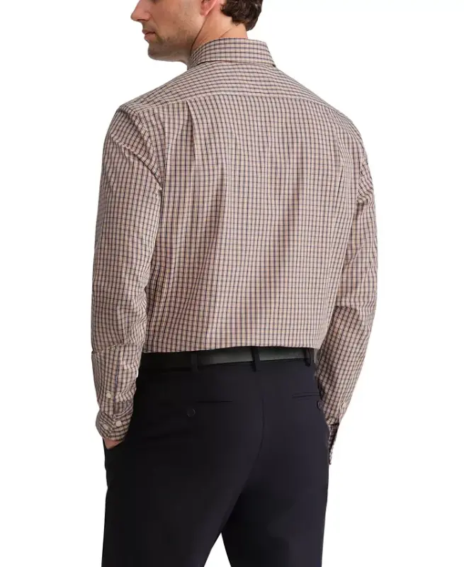 Men's Regular Fit Wrinkle Resistant Stretch Dress Shirt - Beige - 2