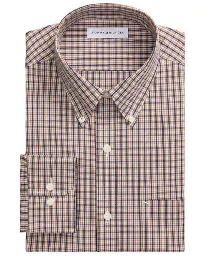 Men's Regular Fit Wrinkle Resistant Stretch Dress Shirt - Beige - 3