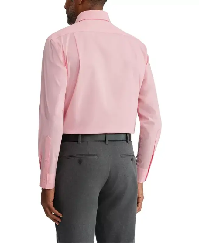Men's Regular Fit Wrinkle Resistant Stretch Dress Shirt - Coral - 2
