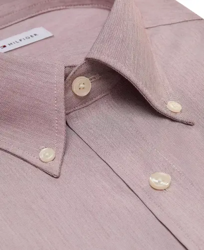 Men's Regular Fit Wrinkle Resistant Stretch Dress Shirt - Dusty Rose - 3