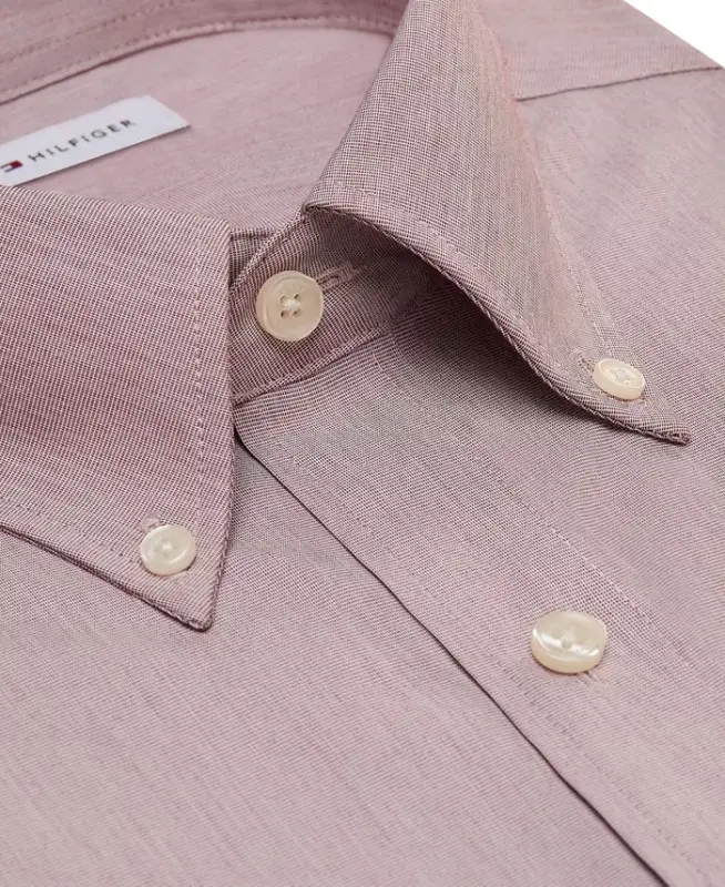 Men's Regular Fit Wrinkle Resistant Stretch Dress Shirt - Dusty Rose - 3