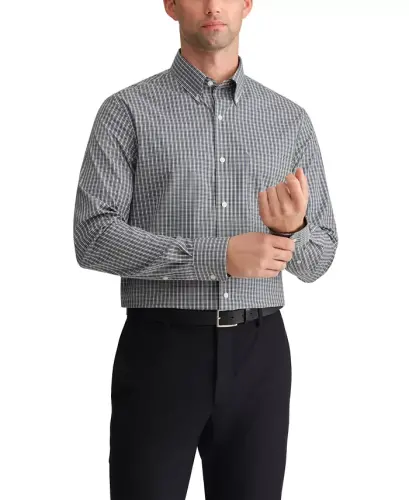 Men's Regular Fit Wrinkle Resistant Stretch Dress Shirt - Green - 1