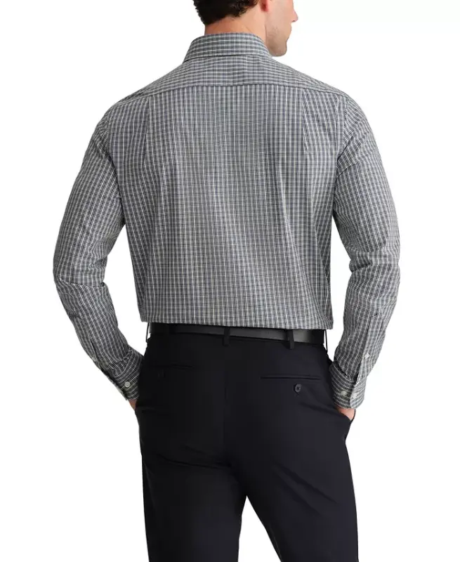 Men's Regular Fit Wrinkle Resistant Stretch Dress Shirt - Green - 2