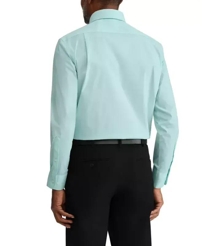 Men's Regular Fit Wrinkle Resistant Stretch Dress Shirt - Jade - 2