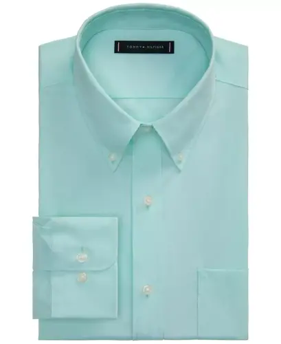 Men's Regular Fit Wrinkle Resistant Stretch Dress Shirt - Jade - 4