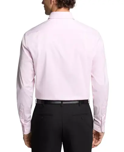 Men's Regular Fit Wrinkle Resistant Stretch Dress Shirt-Pink Solid - TOMMY HILFIGER (1)
