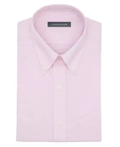 Men's Regular Fit Wrinkle Resistant Stretch Dress Shirt-Pink Solid - 3