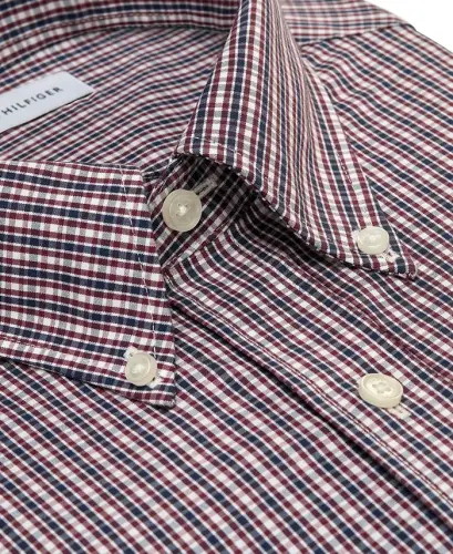 Men's Regular Fit Wrinkle Resistant Stretch Dress Shirt - Red - 4