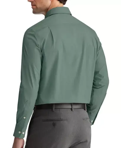 Men's Regular Fit Wrinkle Resistant Stretch Dress Shirt - Solid Green - Tommy Hilfiger (1)