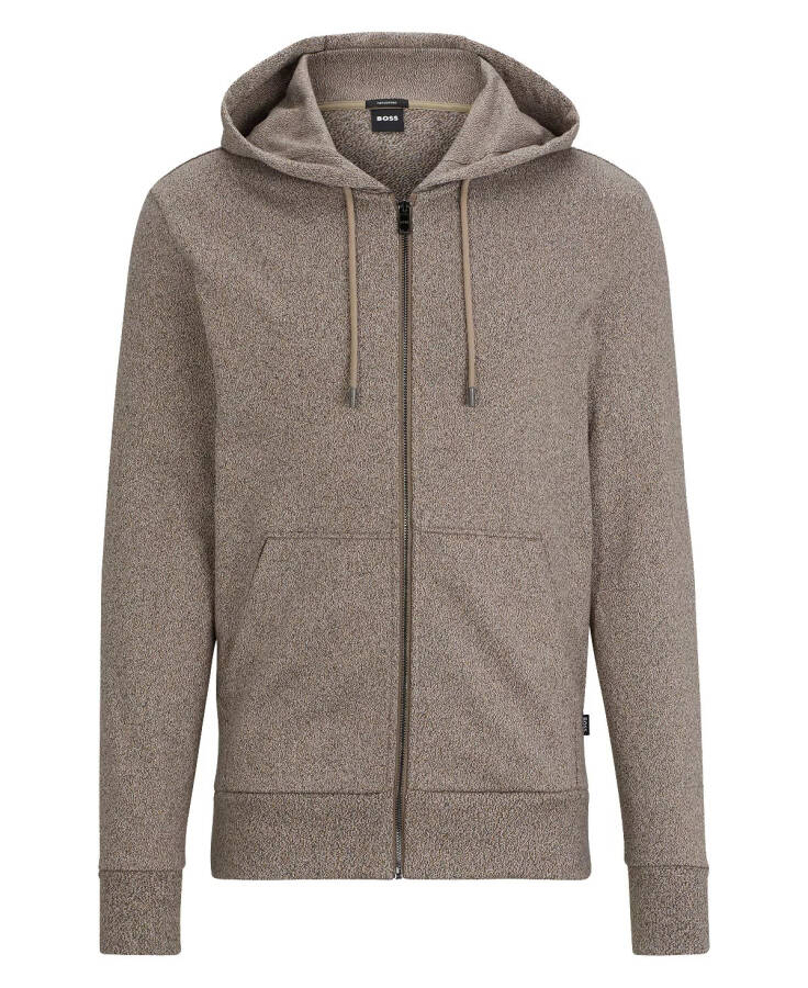 Men's Regular-Fit Zip-Up Hoodie Sweatshirt Medium Beige - 3