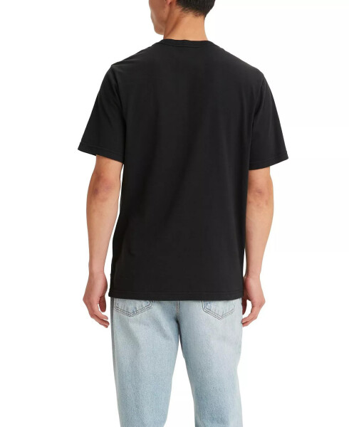 Men's Relaxed Fit Box Tab Logo Crewneck T-shirt Box Tab Caviar - 2