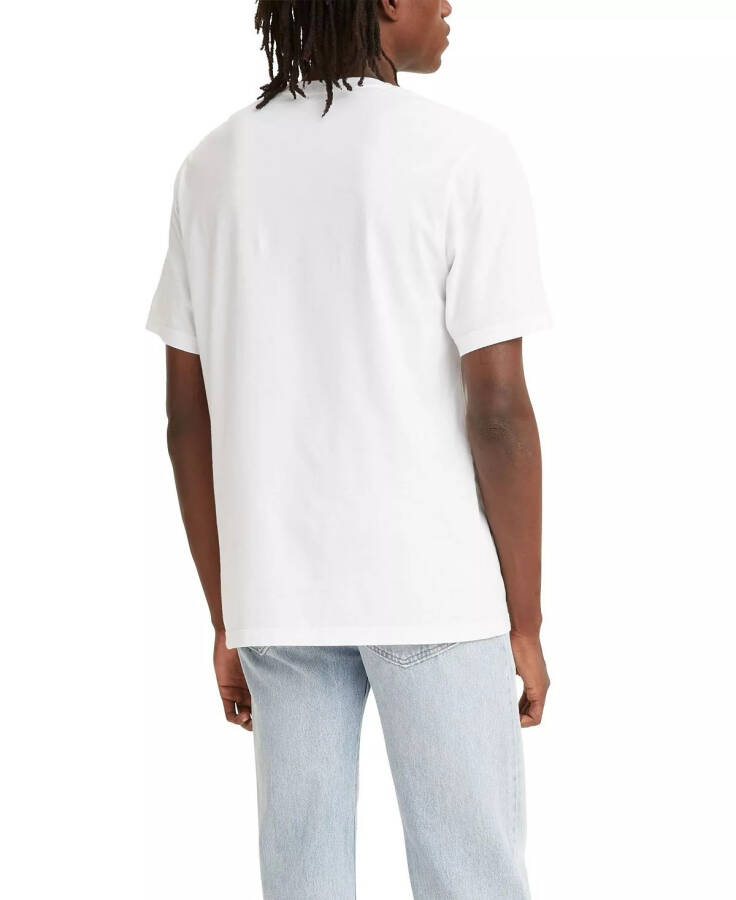 Men's Relaxed Fit Box Tab Logo Crewneck T-shirt Box Tab White - 2