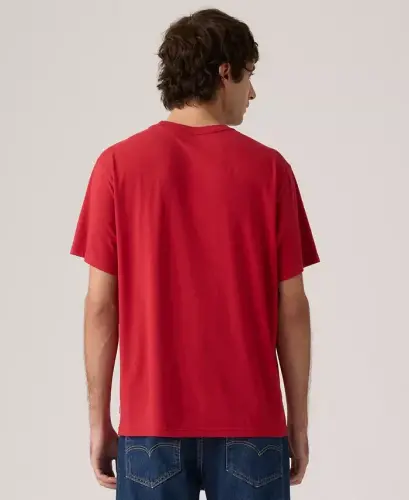Men's Relaxed-Fit Box Tab Logo Crewneck T-shirt - Red - 4