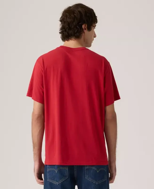 Men's Relaxed-Fit Box Tab Logo Crewneck T-shirt - Red - 4