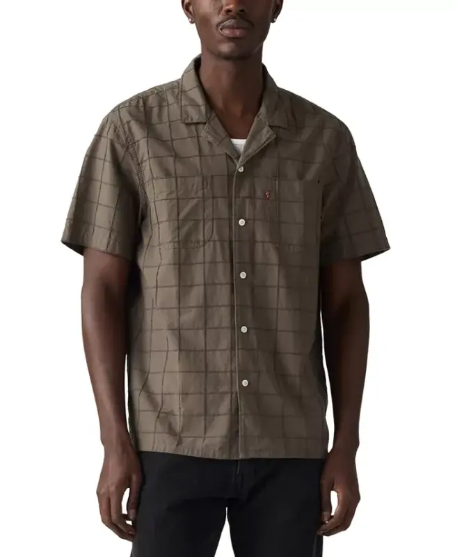 Men's Relaxed-Fit Camp Collar Shirt - Bungee Cord - 1