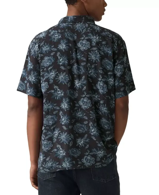 Men's Relaxed-Fit Camp Collar Shirt - Floral Dark Phantom - 2