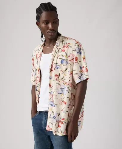 Men's Relaxed-Fit Camp Collar Shirt - Oatmeal - LEVI'S (1)