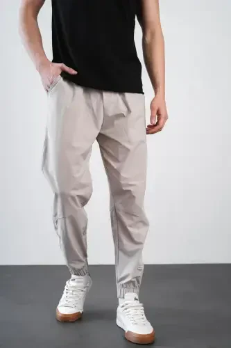 Men's Relaxed Fit Elastic Hem Jogger Pants-Gray - 4