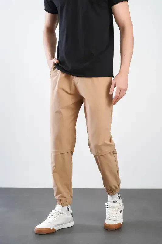 Men's Relaxed Fit Elastic Waist and Cuffed Jogger Pants-tobacco - 4