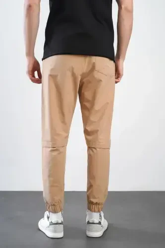 Men's Relaxed Fit Elastic Waist and Cuffed Jogger Pants-tobacco - 5