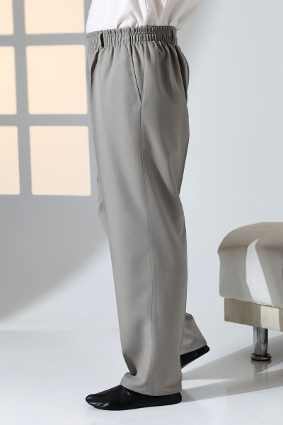 Men's Relaxed Fit Elastic Waist Band Pants for Hajj and Umrah - Earth Tone - 5