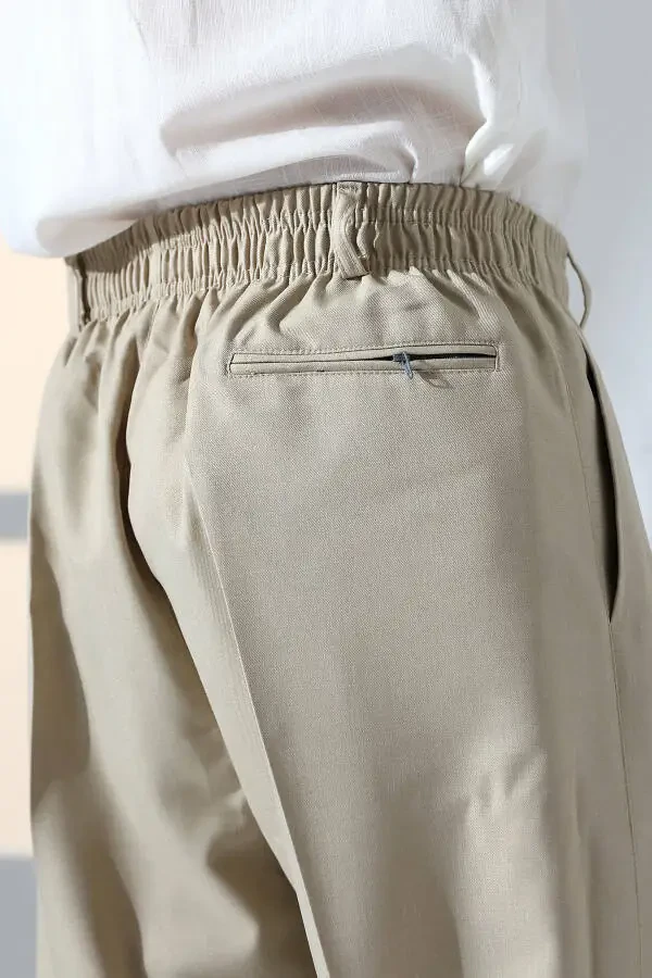 Men's Relaxed Fit Elastic Waist Pocketed Hajj and Umrah - 6