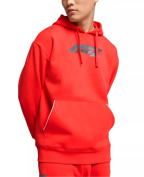 Men's Relaxed-Fit F1 Graphic Fleece Hoodie Pop Red - 1