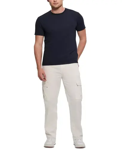 Men's Relaxed Fit Linear Textured Short Sleeve Crewneck T-Shirt - GUESS (1)