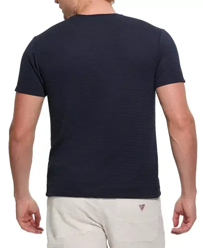Men's Relaxed Fit Linear Textured Short Sleeve Crewneck T-Shirt - 4