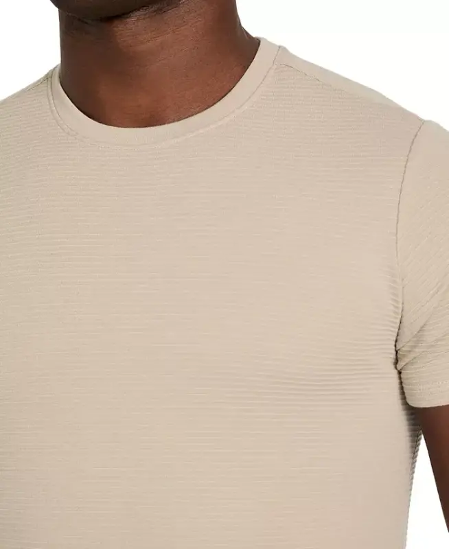 Men's Relaxed Fit Linear Textured Short Sleeve Crewneck T-Shirt - 6