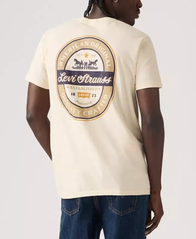 Men's Relaxed-Fit Logo Graphic T-Shirt - Pilsner Cream - 3