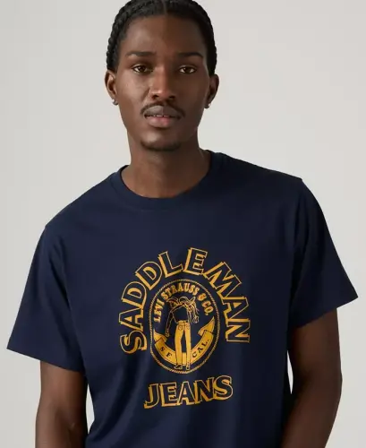 Men's Relaxed-Fit Logo Graphic T-Shirt - Saddleman Navy - LEVI'S (1)