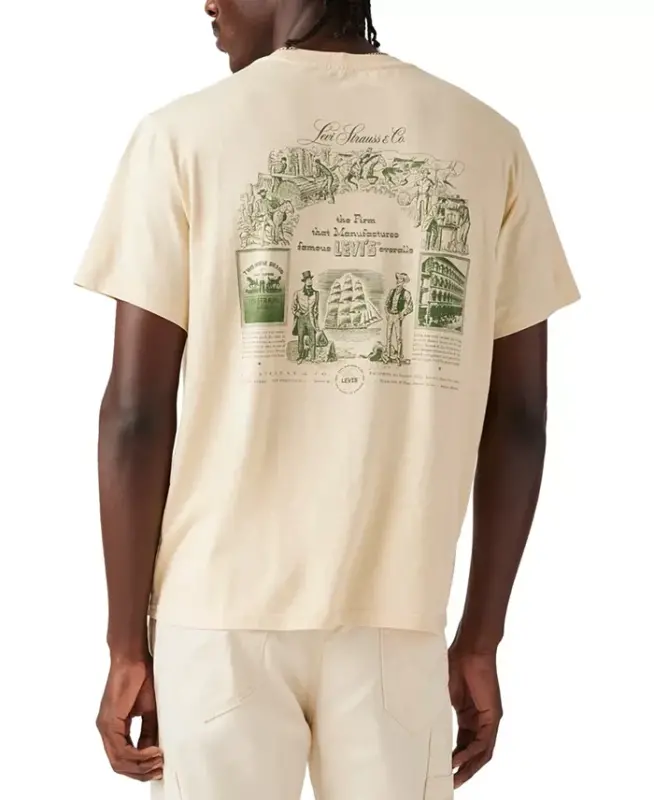 Men's Relaxed-Fit Logo Graphic T-Shirts-Bleached Sand - 2