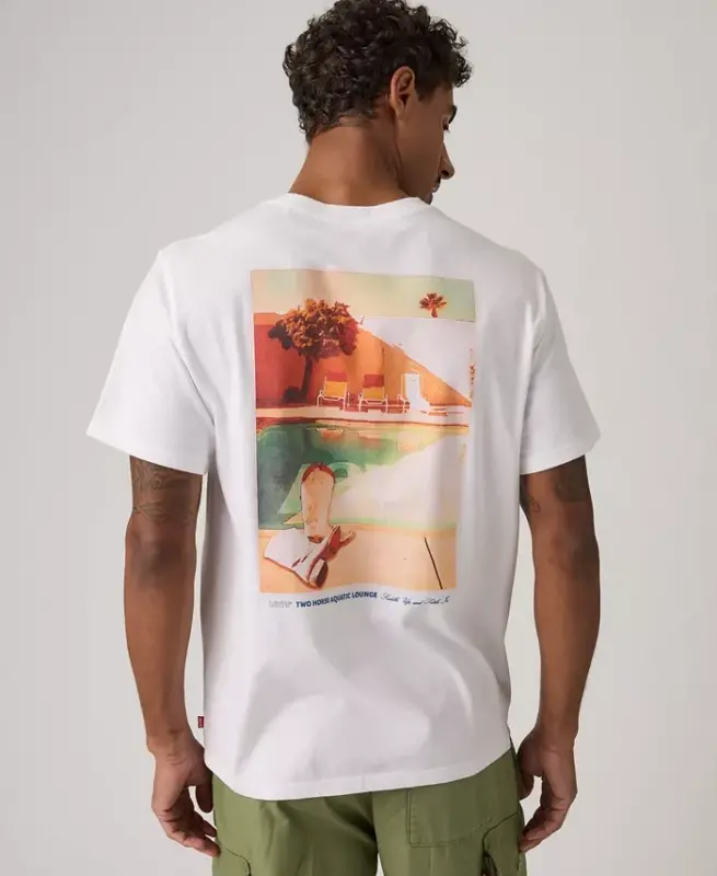 Men's Relaxed-Fit Logo Graphic T-Shirts-Bleached Sand - 4