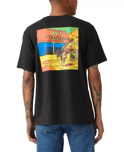 Men's Relaxed-Fit Logo Graphic T-Shirts-Rodeo Blk - 2