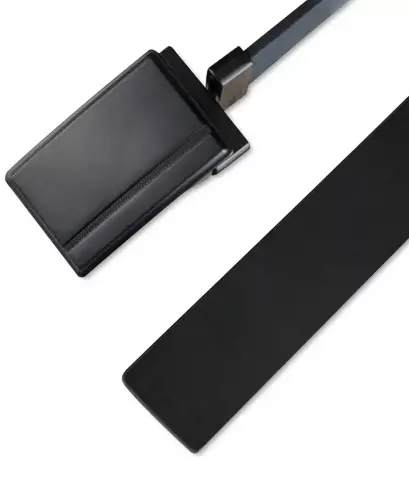 Men's Reversible Compression Buckle Belt, Created for Modazone-Navy/Black - 4